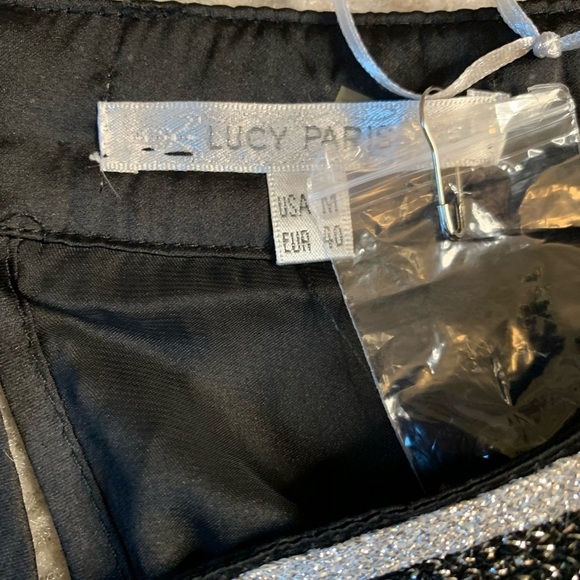 NWT Lucy Paris Embroidered Boho Top Blouse Women Medium Black - Picture 7 of 7